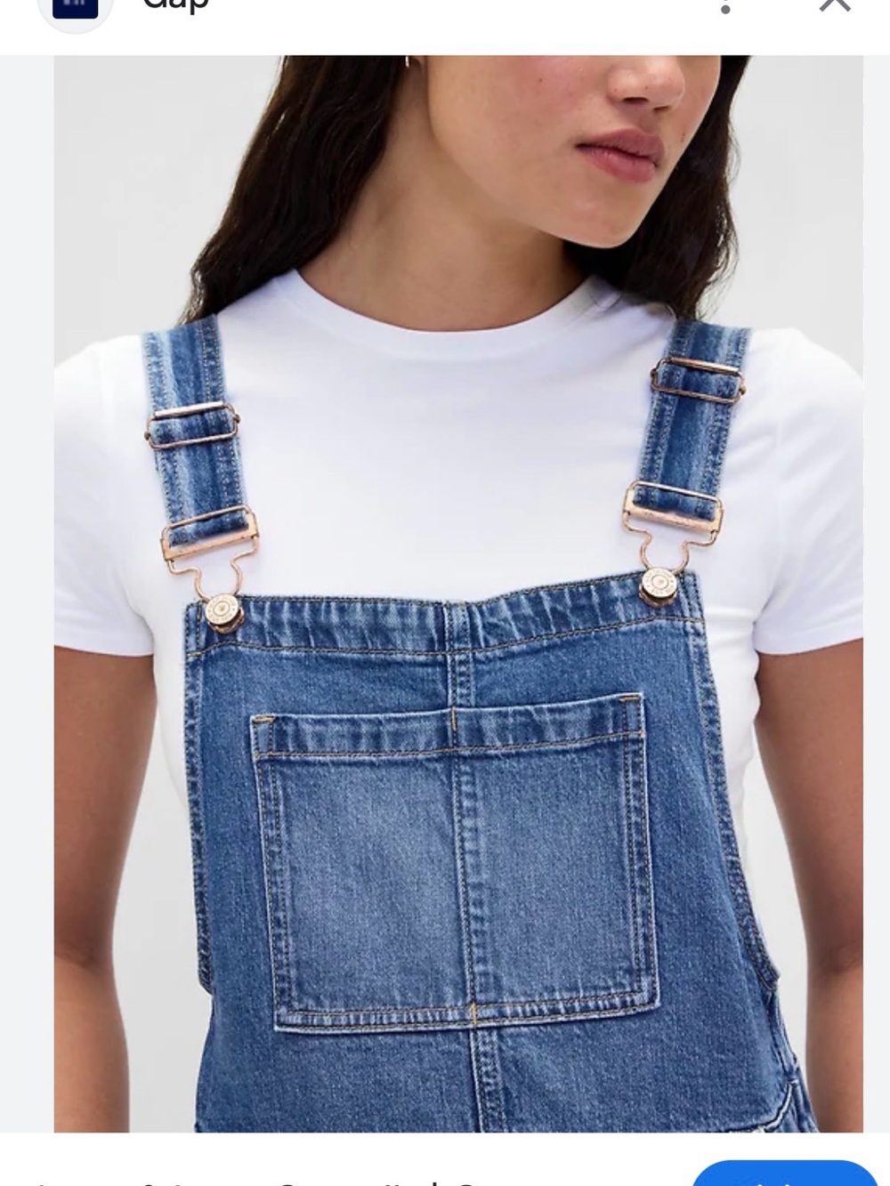 J. Crew Blue Denim Overalls with Gold Stitching - Medium